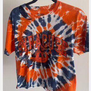 CHAMPION Distressed Tie Dye Syracuse University Tee Size M